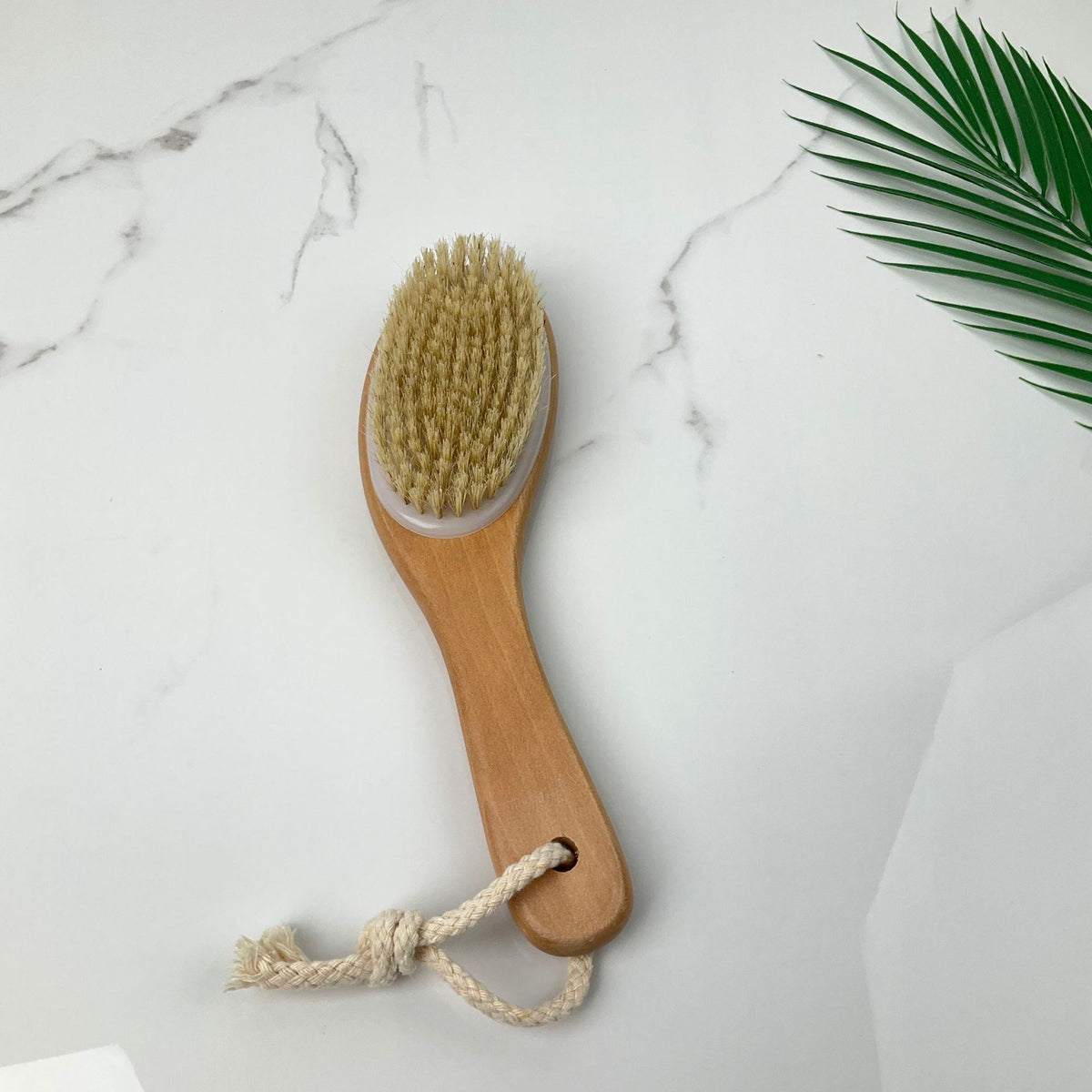 Natural Wood Body Scrub Brush with Long Handle