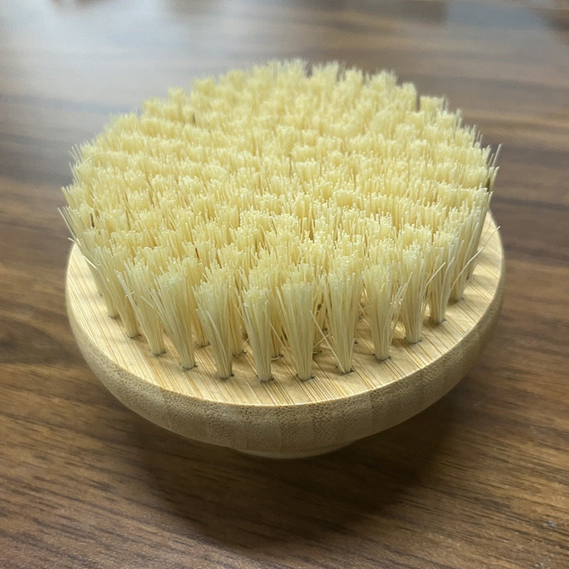 Natural Wood Body Scrub Brush with Long Handle