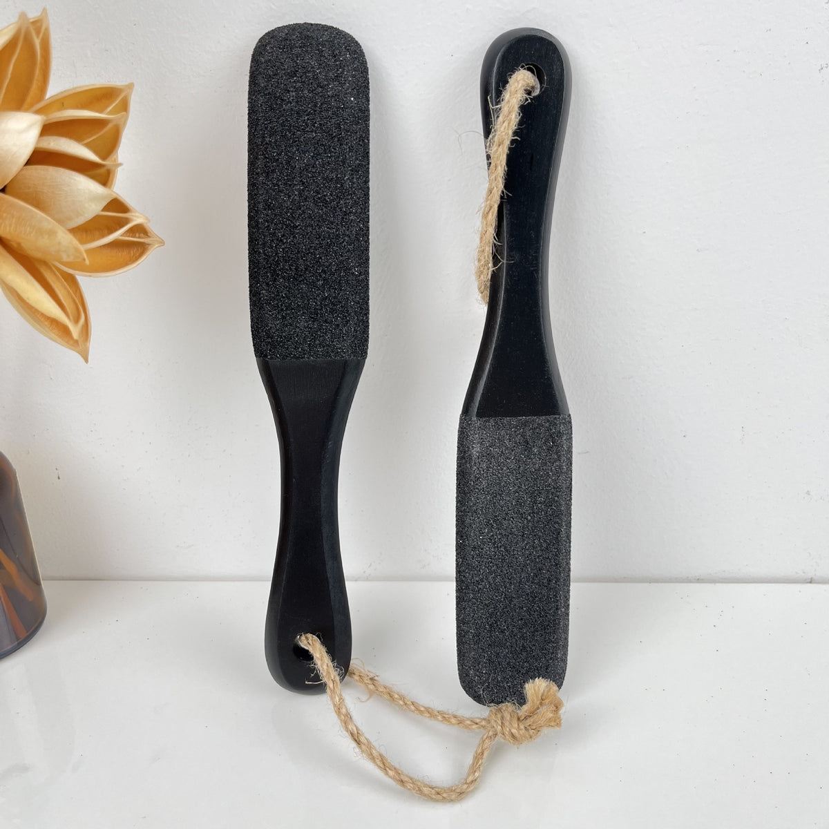 Natural Wood Body Scrub Brush with Long Handle